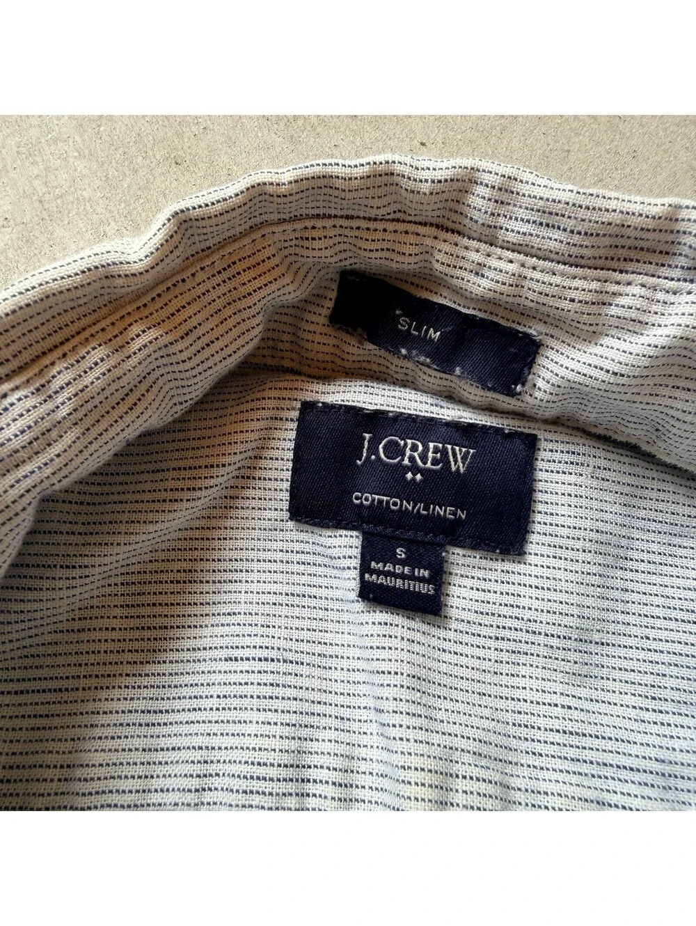J.Crew Cotton/Linen Short Sleeve Button-Down Shirt Size S Slim Fit